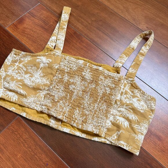 American Eagle Square Neck Crop Top Linen Cotton Blend Medium - Picture 6 of 6